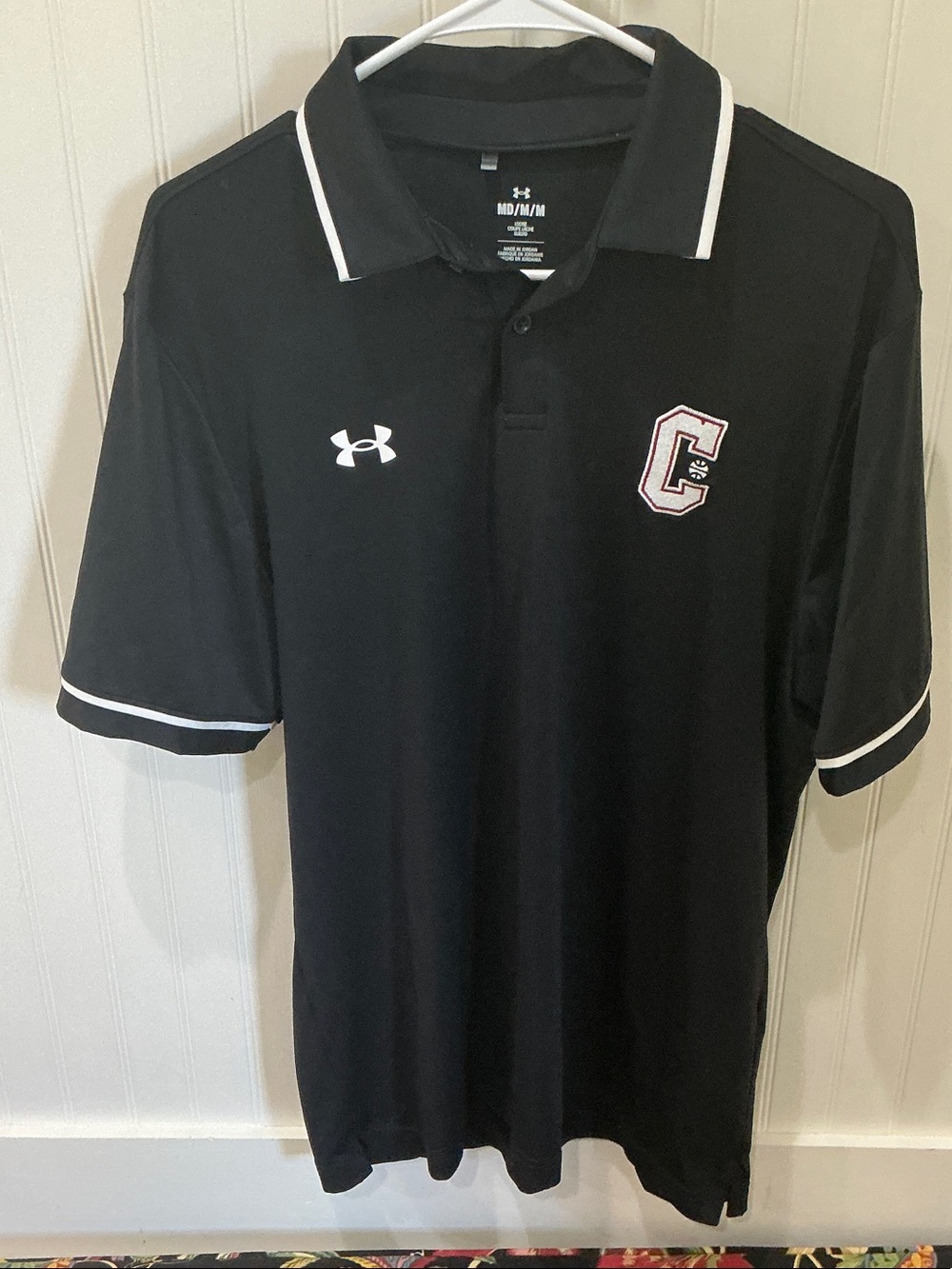 Under Armour College of Charleston Black Polo with White Trim